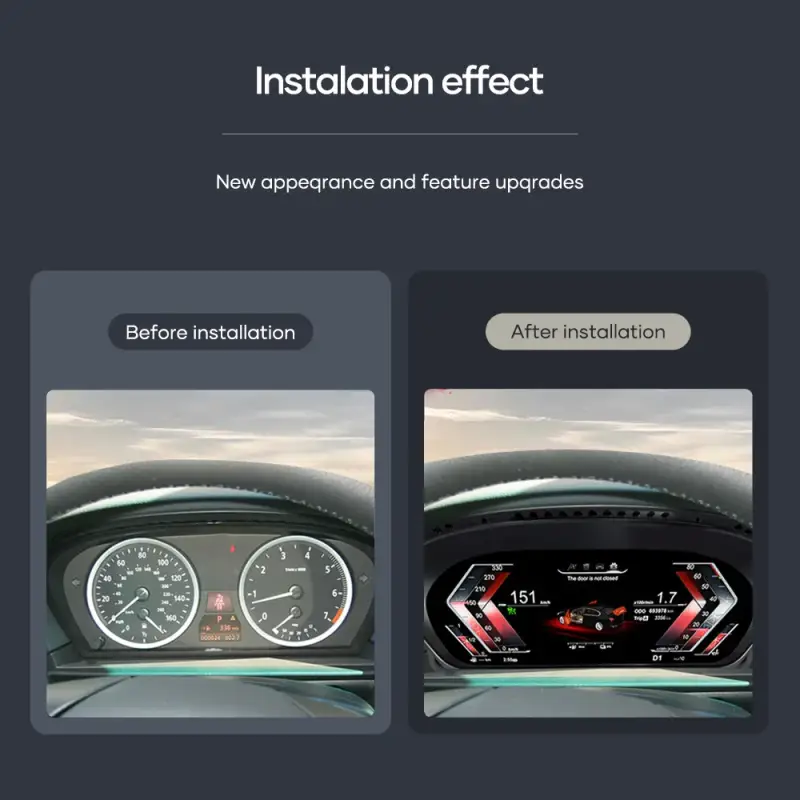 Autonavigacio.hu – Exkluzív 12,3 hüvelykes digitális virtuális FIS pilótafülke a BMW 5 sorozatú E60 E61 E63 E64 525D 2003-2009 LCD CCC CIC p