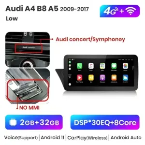 Autonavigacio.hu – Rádió navigáció Audi A4 B8 A5 2009-2017 10.25 "CarPlay Android Auto – kép 9