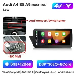Autonavigacio.hu – Rádió navigáció Audi A4 B8 A5 2009-2017 10.25 "CarPlay Android Auto – kép 10