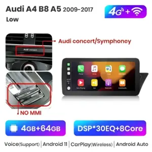 Autonavigacio.hu – Rádió navigáció Audi A4 B8 A5 2009-2017 10.25 "CarPlay Android Auto – kép 11