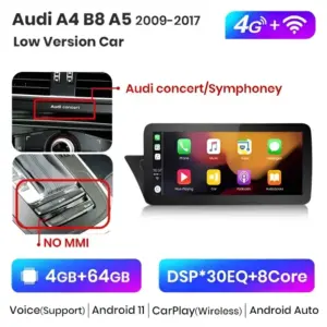 Autonavigacio.hu – Rádió navigáció Audi A4 B8 A5 2009-2017 10.25 "CarPlay Android Auto – kép 12